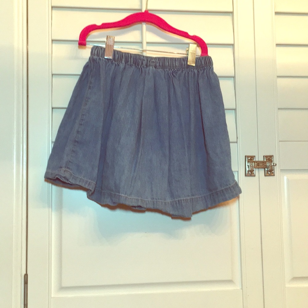 Blue denim skirt